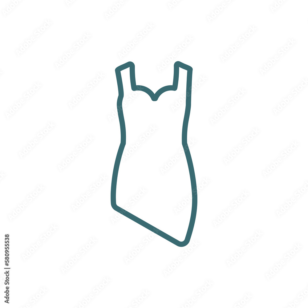 cocktail dress icon. Thin line cocktail dress icon from clothes and outfit collection. Outline vector isolated on white background. Editable cocktail dress symbol can be used web and mobile cocktail dress icon. Thin line cocktail dress icon from clothes and outfit collection. Outline vector isolated on white background. Editable cocktail dress symbol can be used web and mobile