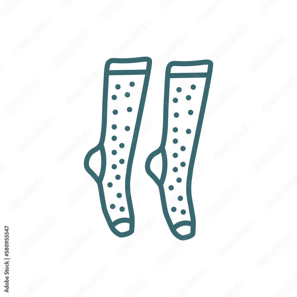 women socks icon. Thin line women socks icon from clothes and outfit collection. Outline vector isolated on white background. Editable women socks symbol can be used web and mobile women socks icon. Thin line women socks icon from clothes and outfit collection. Outline vector isolated on white background. Editable women socks symbol can be used web and mobile