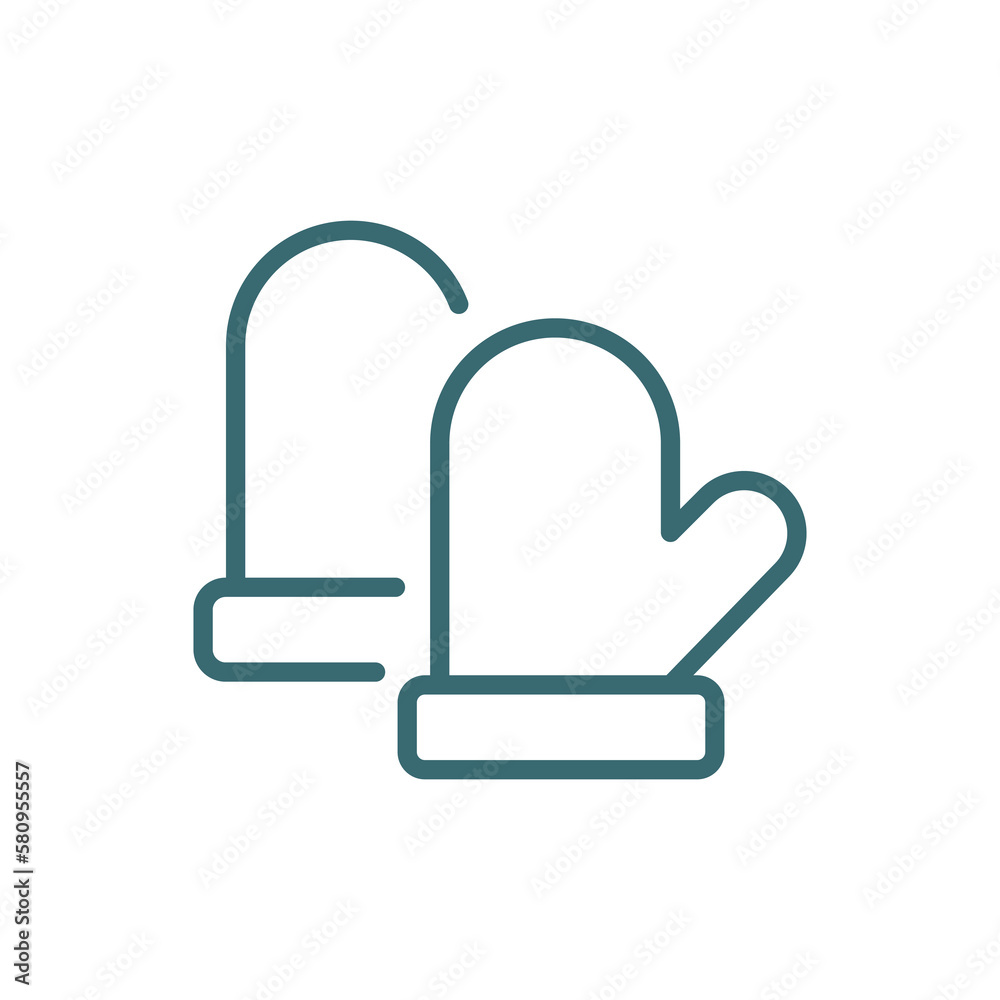 wool gloves icon. Thin line wool gloves icon from clothes and outfit collection. Outline vector isolated on white background. Editable wool gloves symbol can be used web and mobile wool gloves icon. Thin line wool gloves icon from clothes and outfit collection. Outline vector isolated on white background. Editable wool gloves symbol can be used web and mobile