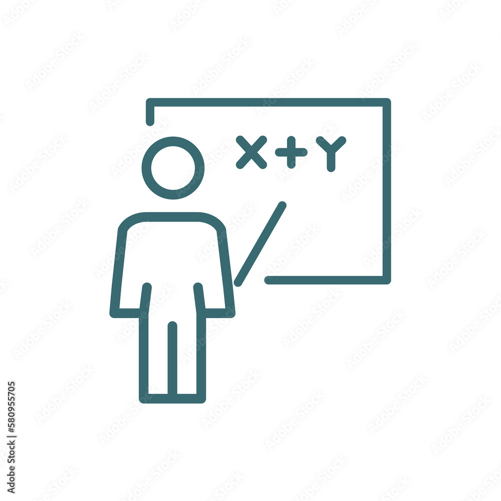 teach icon. Thin line teach icon from education and science collection. Outline vector isolated on white background. Editable teach symbol can be used web and mobile teach icon. Thin line teach icon from education and science collection. Outline vector isolated on white background. Editable teach symbol can be used web and mobile