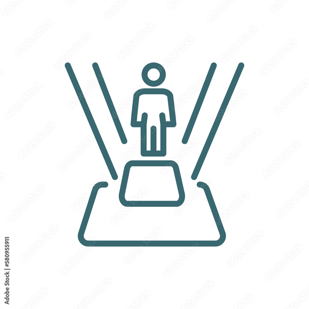 teleportation icon. Thin line teleportation icon from automation and high tech collection. Outline vector isolated on white background. Editable teleportation symbol can be used web and mobile teleportation icon. Thin line teleportation icon from automation and high tech collection. Outline vector isolated on white background. Editable teleportation symbol can be used web and mobile