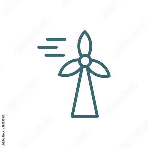 eolic energy icon. Thin line eolic energy icon from automation and high tech collection. Outline vector isolated on white background. Editable eolic energy symbol can be used web and mobile
