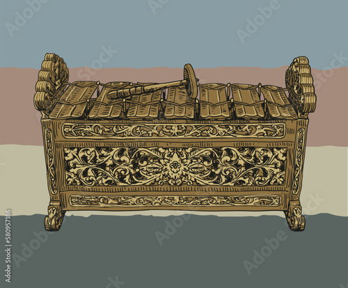 hand drawn traditional instrumental culture 