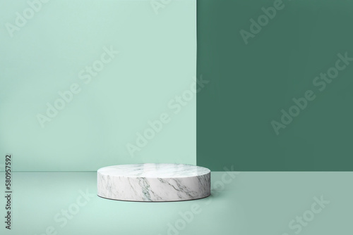 white marble podium
