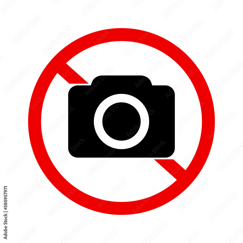 No camera shooting and no camera allowed. Vector. No camera shooting and no camera allowed. Vector.