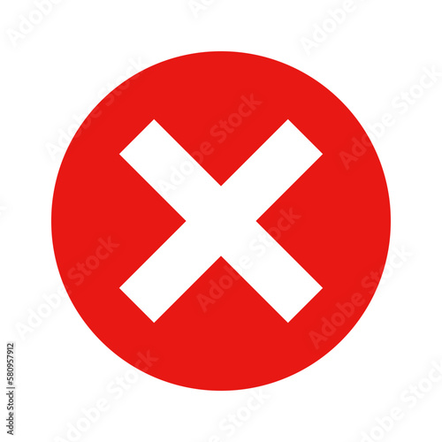 Cancel button cross mark icon. Vector.