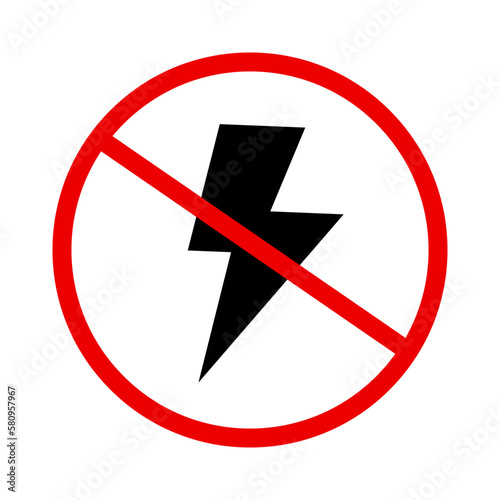 Photography Flash Prohibited Icon. Vector.