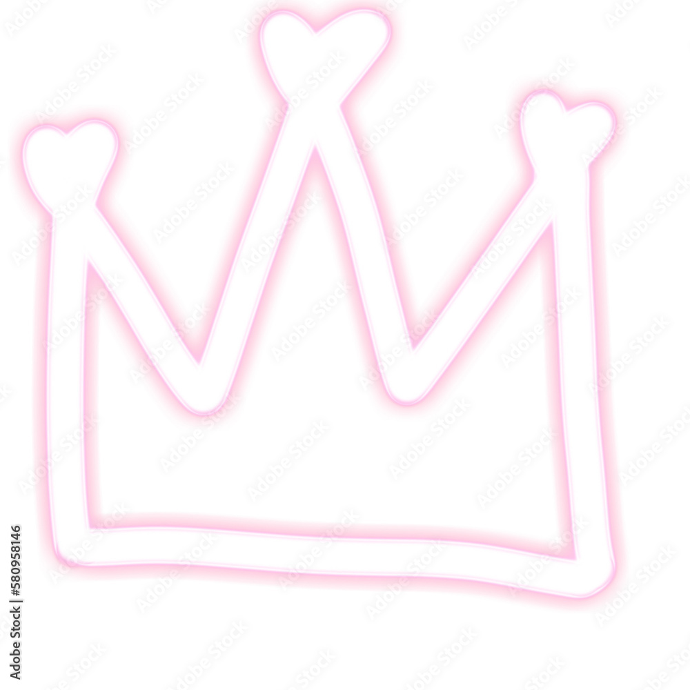 Pink Doodle Crown Heart