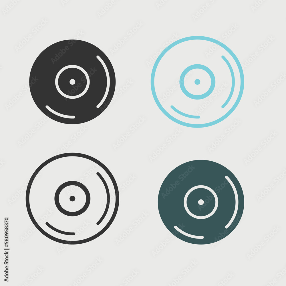 Compact disk vector icon illustration sign Compact disk vector icon illustration sign