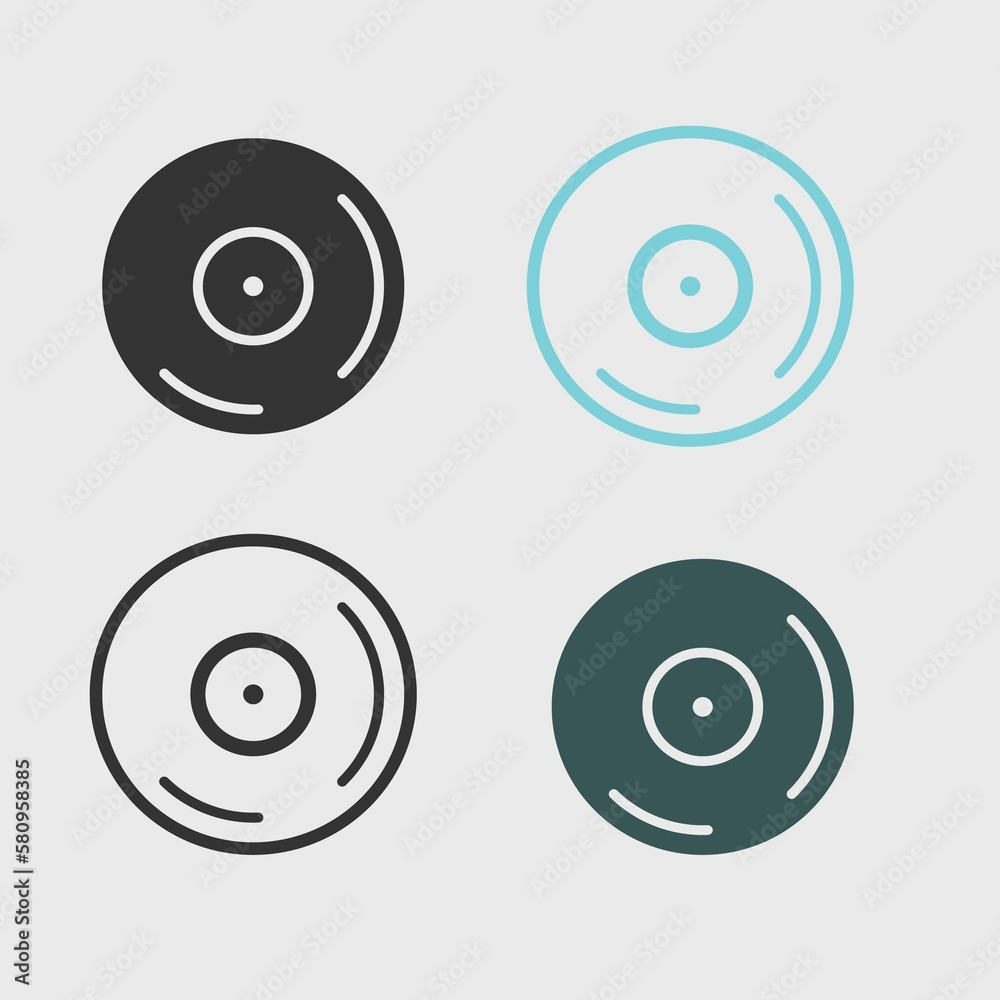 Compact disk vector icon illustration sign Compact disk vector icon illustration sign