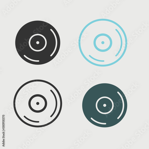 Compact disk vector icon illustration sign