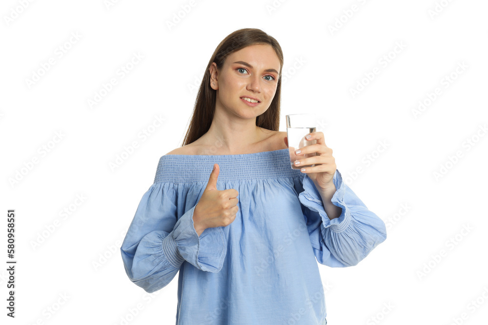 Concept of people with beautiful young woman, isolated on white background Concept of people with beautiful young woman, isolated on white background