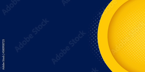 minimalist style background in dark blue colour with half round circle golden vector 