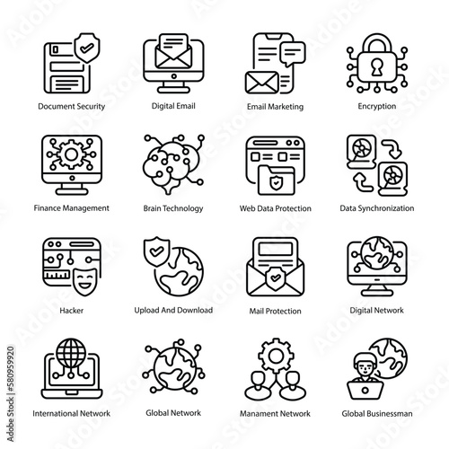 Technology vector   outline  Icon Design illustration. Technology Symbol on White background EPS 10 File set 5
