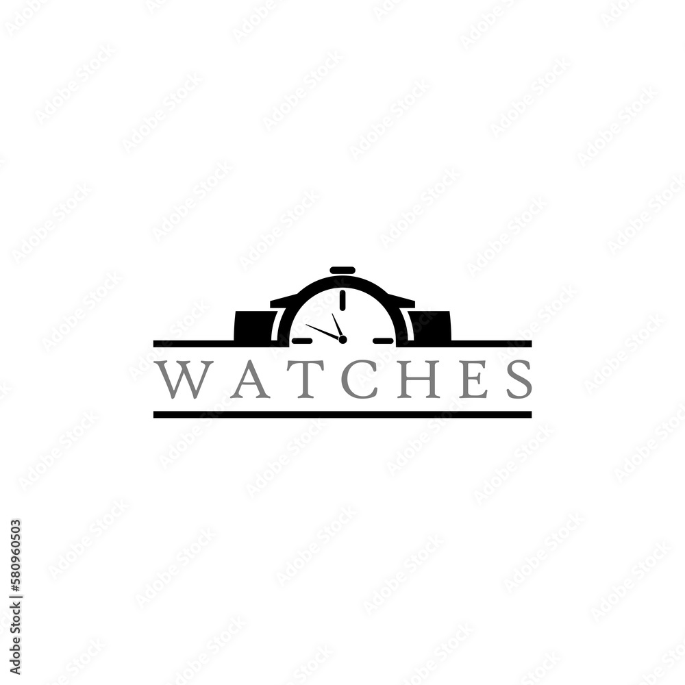 Watches frame logo design template isolated on white background