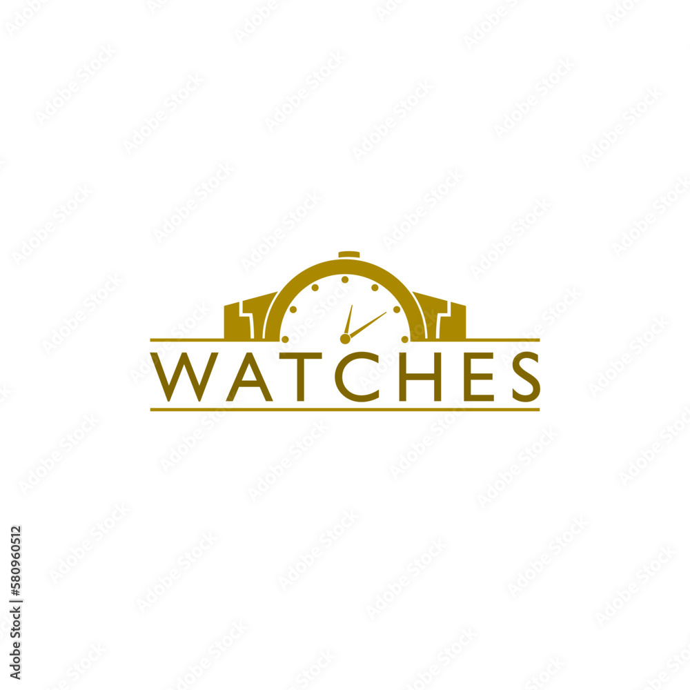 Fotografie Watches frame logo design template isolated on white background