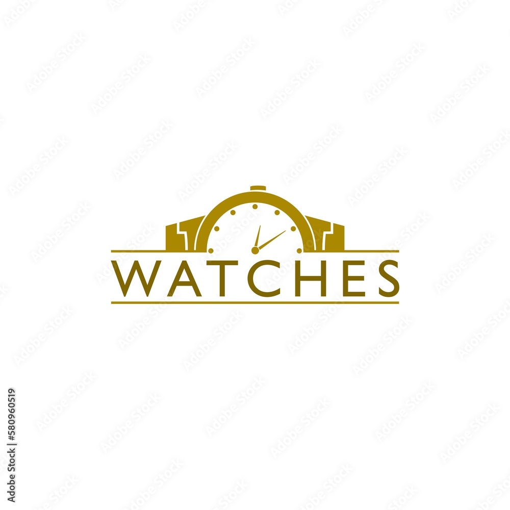 Watches frame logo design template isolated on white background Watches frame logo design template isolated on white background