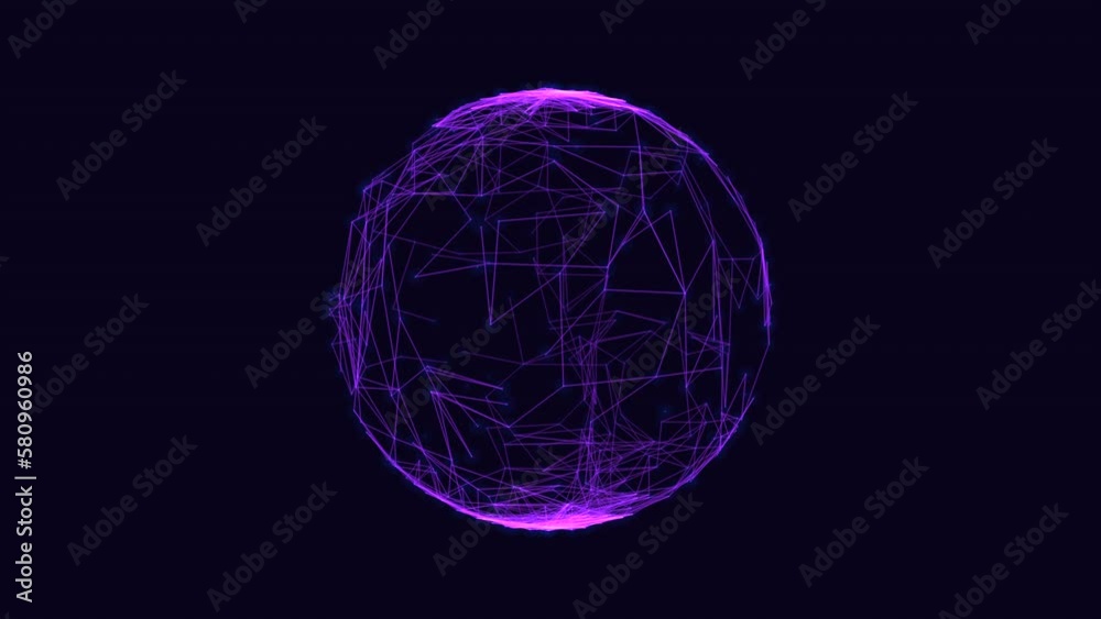 Futuristic geometric ball with neon lines in dark space, abstract corporate, futuristic and sci-fi style background Futuristic geometric ball with neon lines in dark space, abstract corporate, futuristic and sci-fi style background