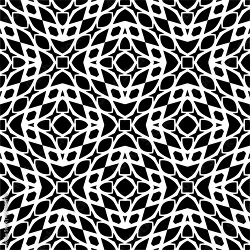 Vector monochrome pattern  Abstract texture for fabric print  card  table cloth  furniture  banner  cover  invitation  decoration  wrapping.seamless repeating pattern.Black and  white color.