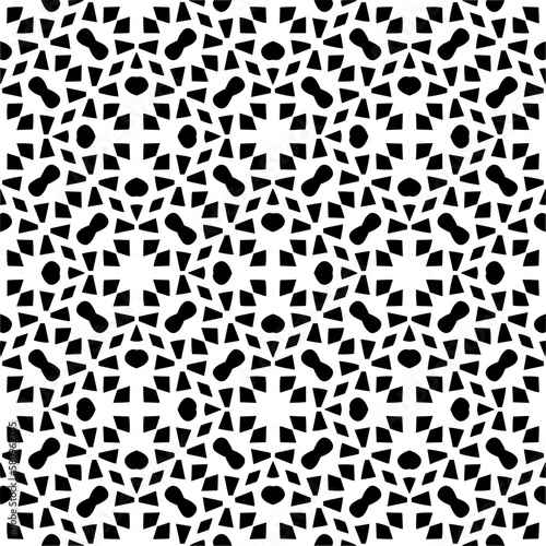 Vector monochrome pattern  Abstract texture for fabric print  card  table cloth  furniture  banner  cover  invitation  decoration  wrapping.seamless repeating pattern.Black and  white color.