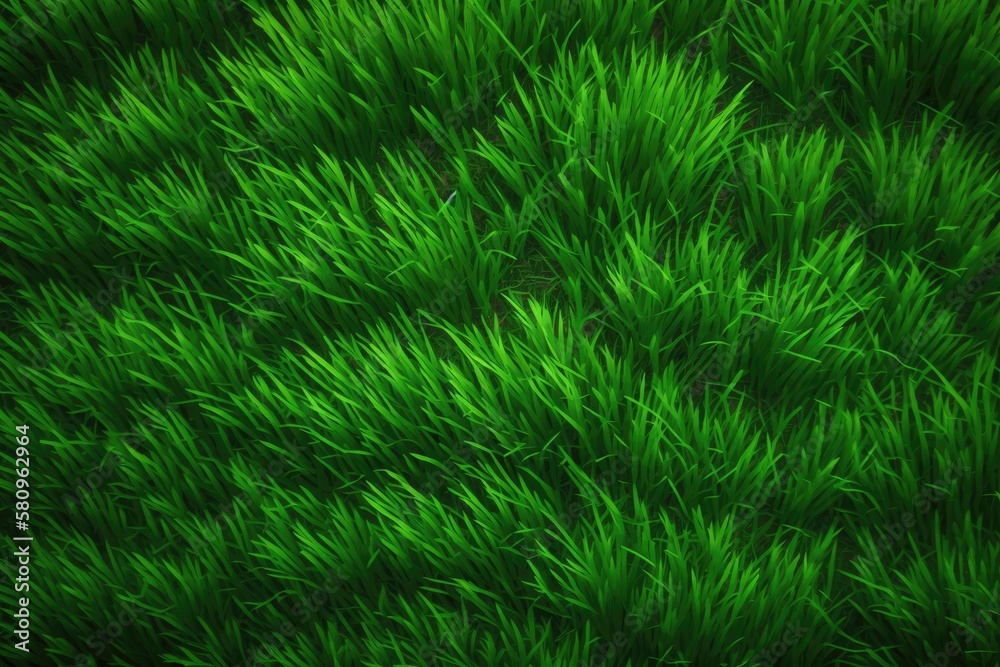 Background with green grass texture. top view picture. Generative AI Background with green grass texture. top view picture. Generative AI