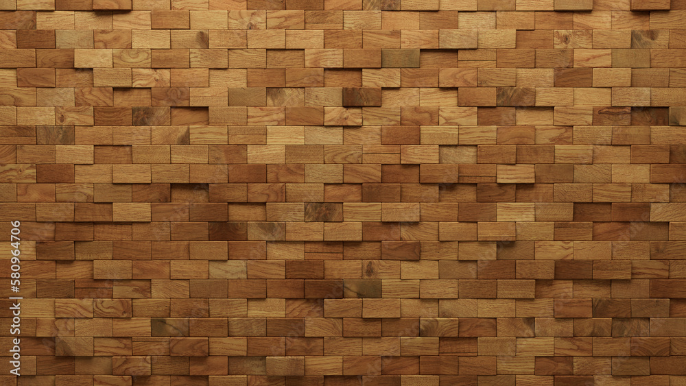 Timber, Soft sheen Wall background with tiles. Wood, tile Wallpaper with Rectangular, 3D blocks. 3D Render Timber, Soft sheen Wall background with tiles. Wood, tile Wallpaper with Rectangular, 3D blocks. 3D Render