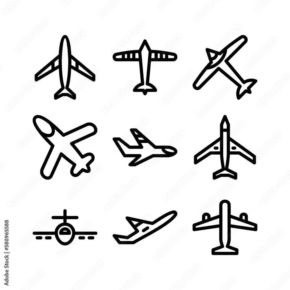 airplane icon or logo isolated sign symbol vector illustration - high quality black style vector icons
