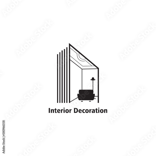 interior abstract logo design house vector illustration