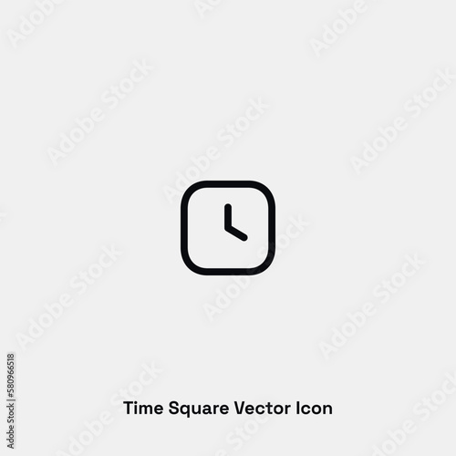 Time square vector icon. Premium quality.