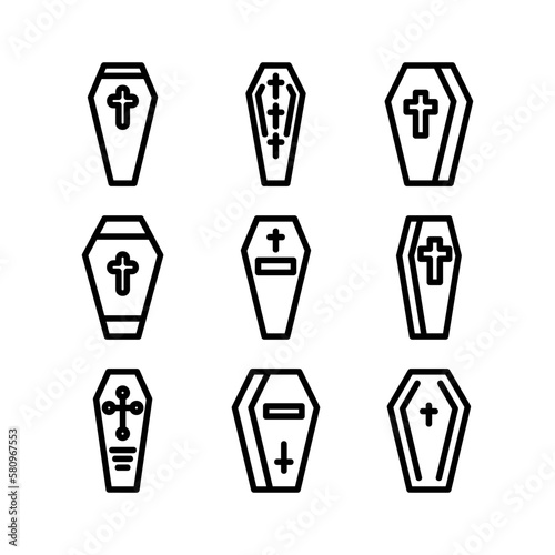 coffin icon or logo isolated sign symbol vector illustration - high quality black style vector icons 