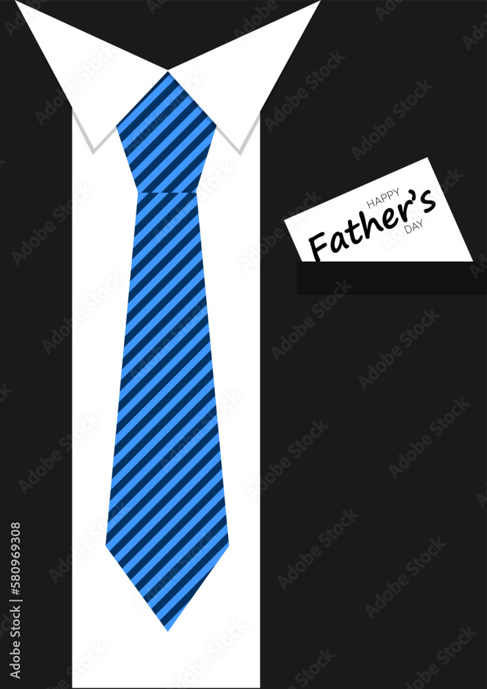 Happy Father's Day card with businessman costume and tie. Vector illustration. Happy Father's Day card with businessman costume and tie. Vector illustration.