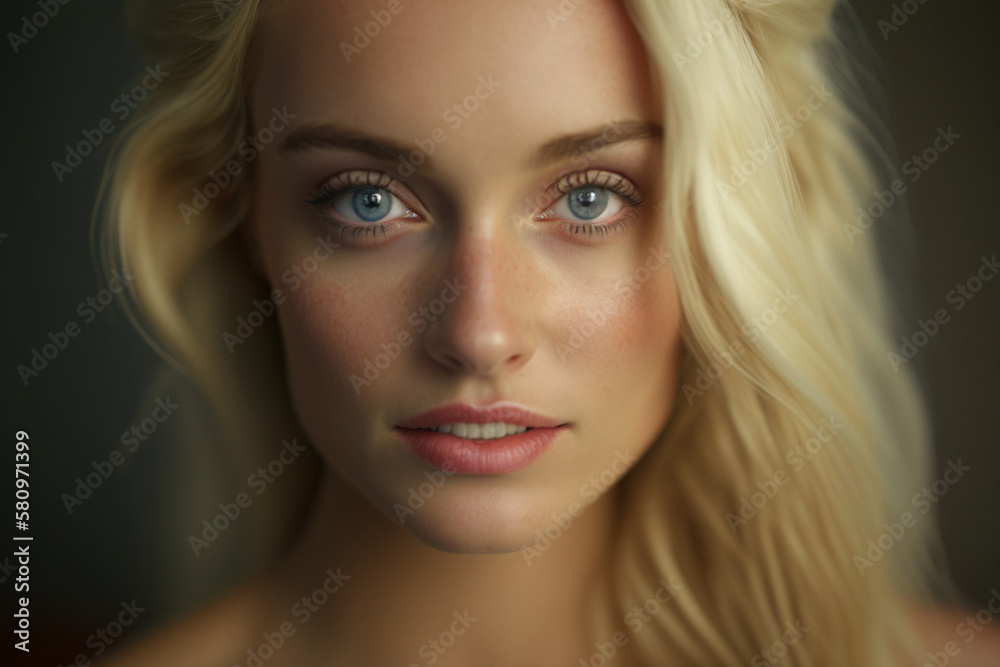 Woman face, deep look Woman face, deep look