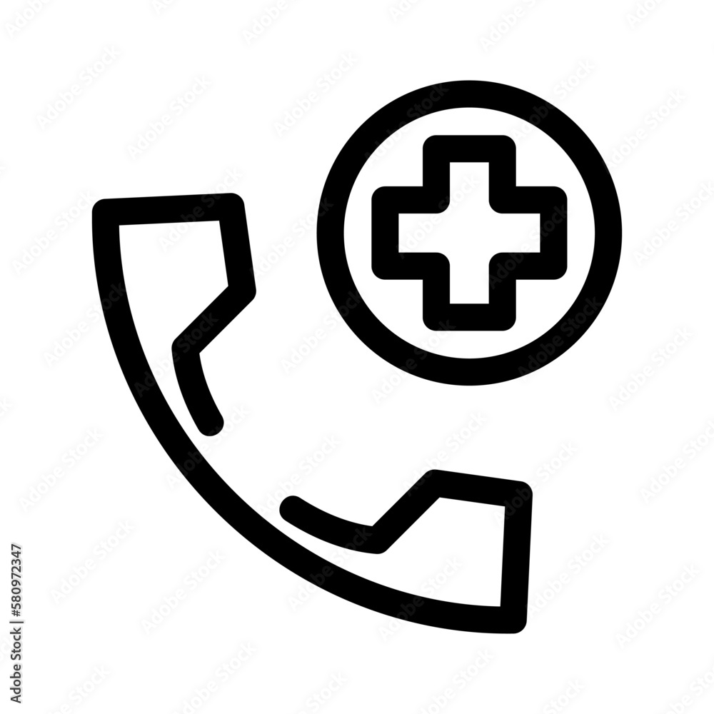 medical call icon or logo isolated sign symbol vector illustration - high quality black style vector icons
