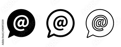 Mentions vector icons. Trendy mentions vector concepts