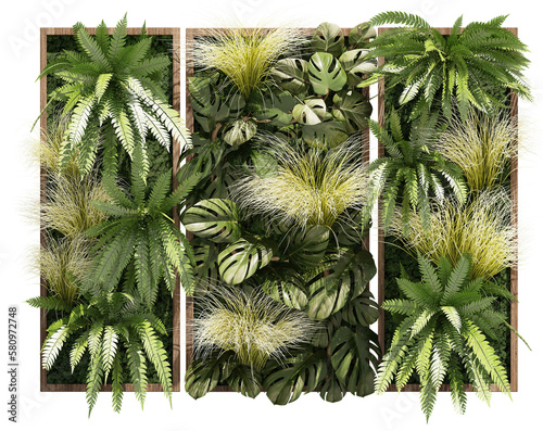 3D illustration Vertical Garden plant photo