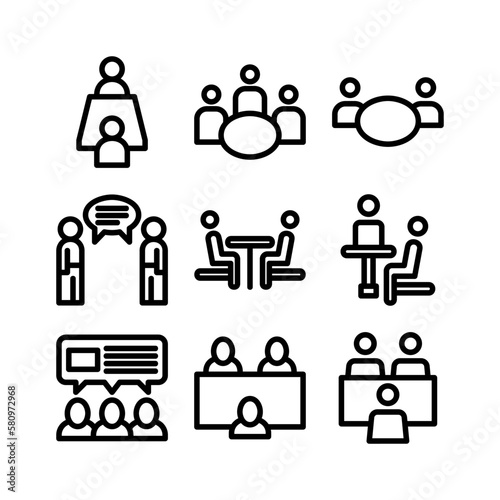 meeting icon or logo isolated sign symbol vector illustration - high quality black style vector icons 