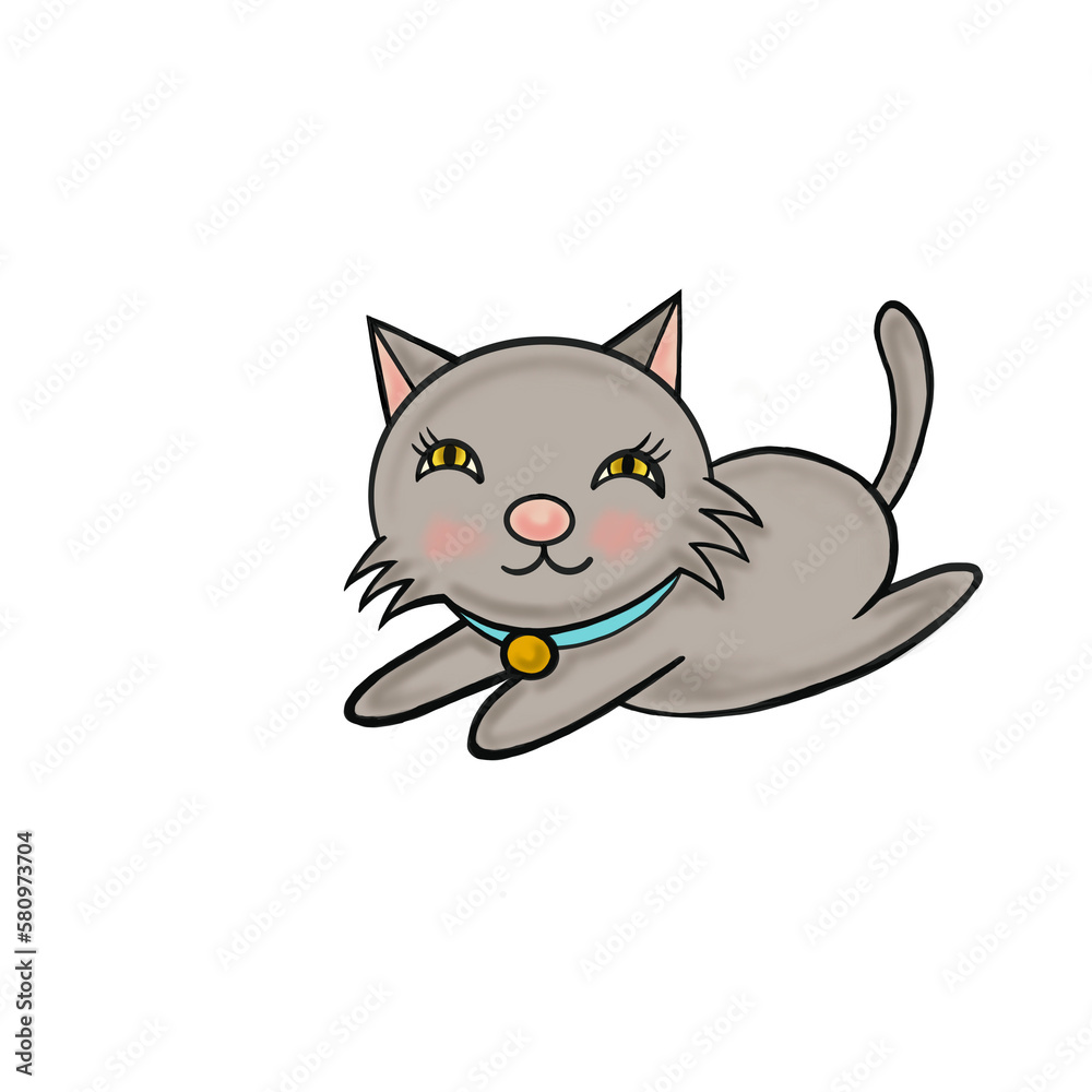 Cartoon cat and rabbit set icon png