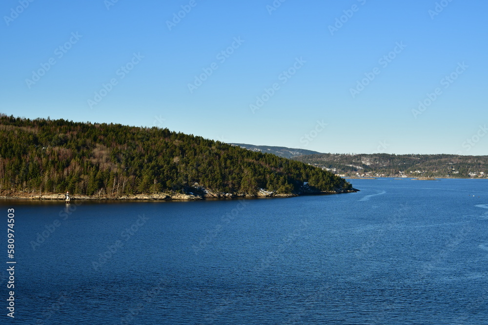 oslo Fjord on sunny day panoramic views