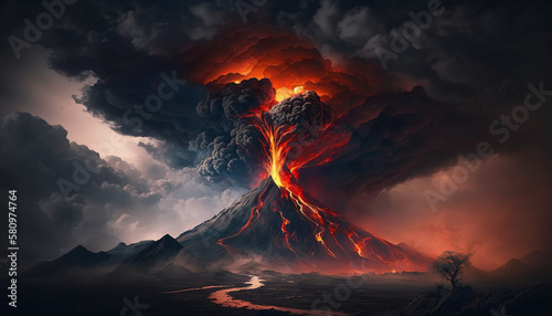 Volcano errupting