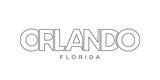Orlando, Florida, USA typography slogan design. America logo with graphic city lettering for print and web.
