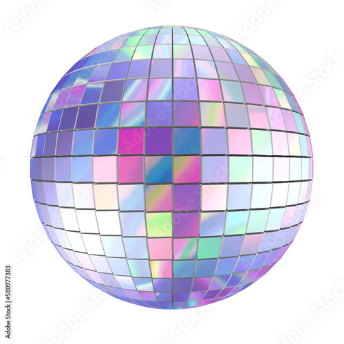 3D rendering, colored disco ball.