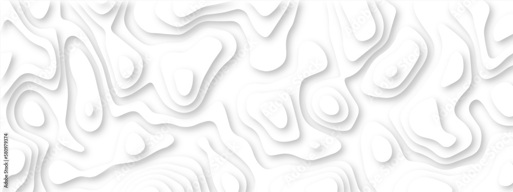 Abstract wavy line 3d paper cut white background. Topographic canyon geometric map relief texture with curved layers and shadow. Abstract realistic papercut decoration textured with wavy layers Abstract wavy line 3d paper cut white background. Topographic canyon geometric map relief texture with curved layers and shadow. Abstract realistic papercut decoration textured with wavy layers