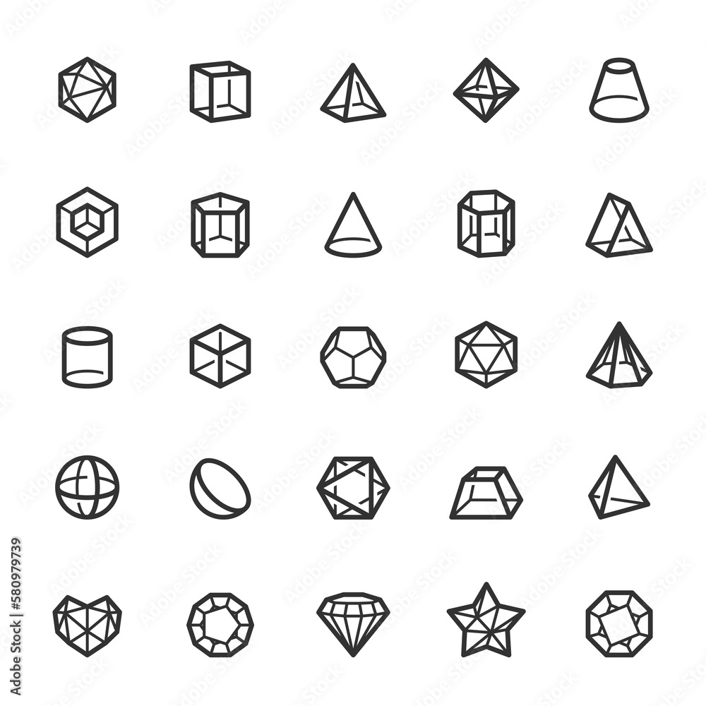 Icon set - Geometric Shapes line icon Icon set - Geometric Shapes line icon