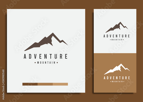 logo design template, with simple mountain adventure
