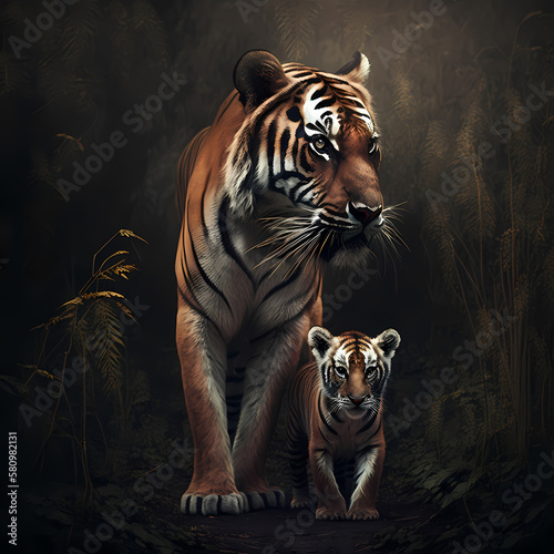 Tiger Habitats. Generative AI