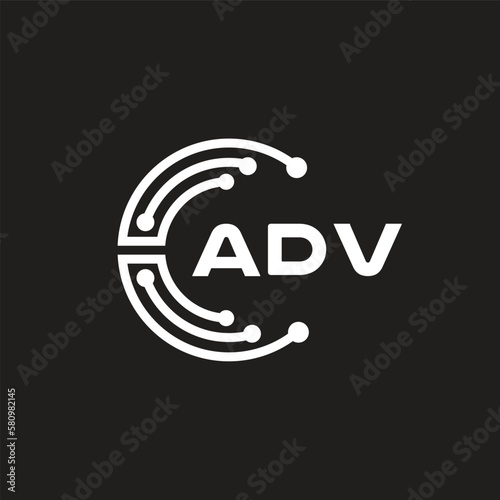 ADV letter logo design on black background. ADV creative initials letter logo concept. ADV letter design.
