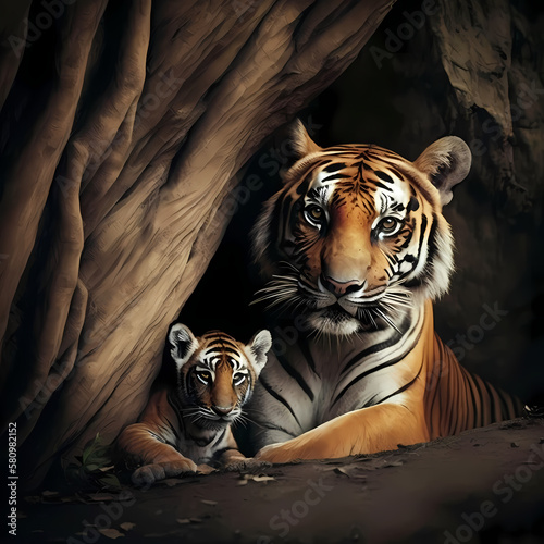 Tiger Habitats. Generative AI © simpledesign79