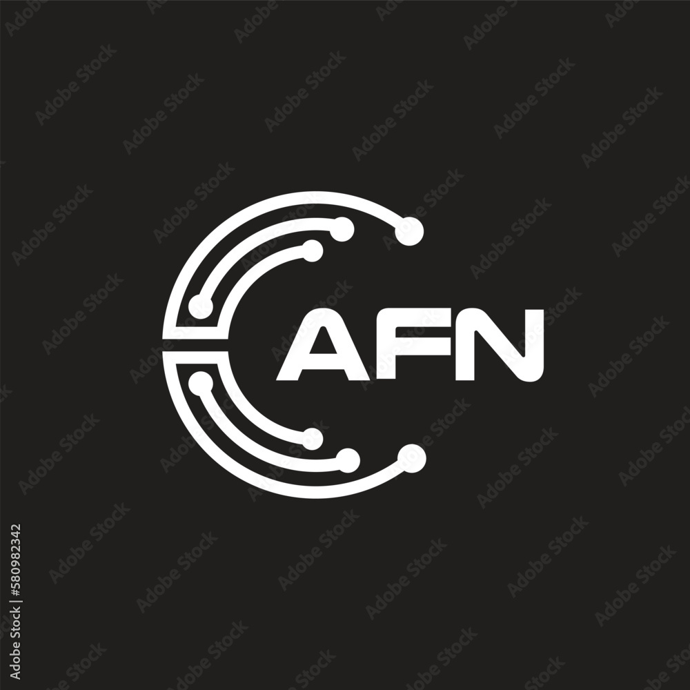 Fototapeta premium AFN letter logo design on black background. AFN creative initials letter logo concept. AFN letter design. 