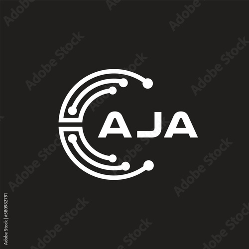 AJA letter logo design on black background. AJA creative initials letter logo concept. AJA letter design. 