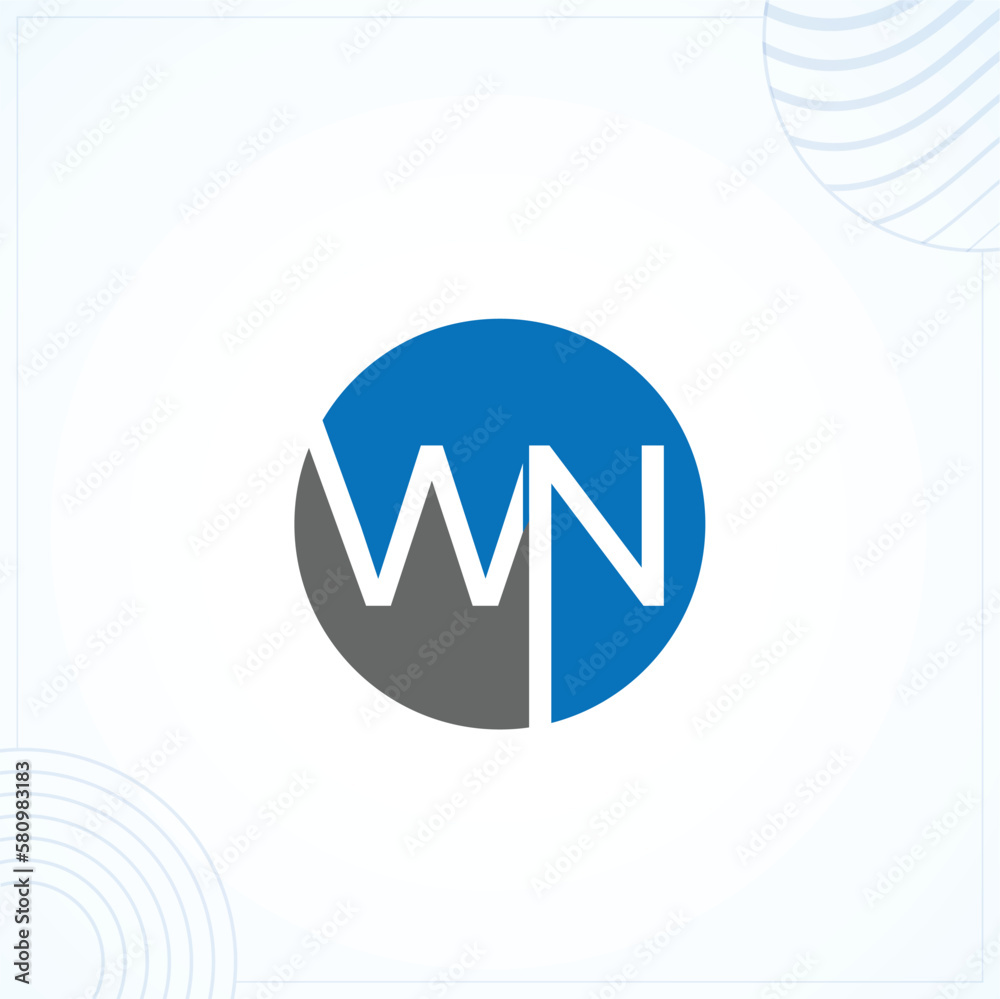 Wn , Nw Logo Template In Modern Creative Minimal Style Vector Design Wn , Nw Logo Template In Modern Creative Minimal Style Vector Design